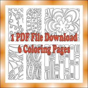 Abstract Coloring Pages: Organic Designs for All Ages (PDF Download)