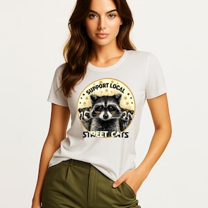 Soutenez vos chats des rues locaux Png, Funny Raccoon Png, Raccoon Png vintage, Trash Panda Png, Skunk Png, Design numérique par sublimation