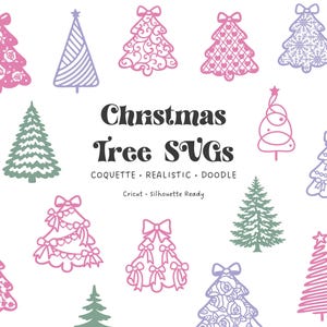 Weihnachten Kiefer Baum Doodle Clipart: SVG PNG DXF Schnittdateien | Coquette, Doodle & Realistische Stile