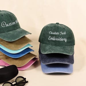 Custom Text Embroidered Hat, Personalized Text Baseball Cap, Adjustable Dad Hat Gift for Him Her