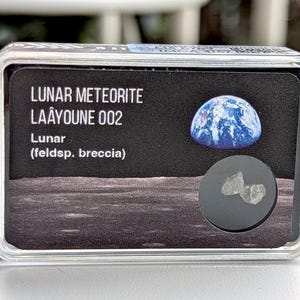 Laâyoune 002 Meteoryt księżycowy, Certyfikowana skała księżycowa, Rzadki meteoryt, Kosmiczny kamień, Kosmiczny skarb z księżyca