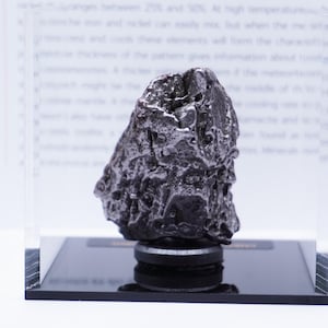 Authentic Campo del Cielo Meteorite | Certified Space Rock from Argentina | Genuine Meteorite in Display Box | Unique Gift for Space Lovers