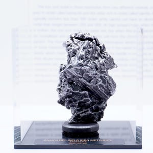 Authentic Campo del Cielo Meteorite | Certified Space Rock from Argentina | Genuine Meteorite in Display Box | Unique Gift for Space Lovers