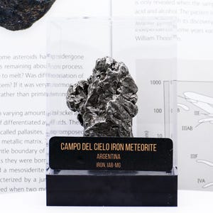 Authentic Campo del Cielo Meteorite | Certified Space Rock from Argentina | Genuine Meteorite in Display Box | Unique Gift for Space Lovers