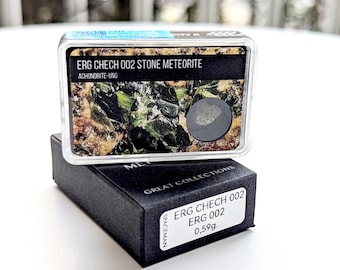 Erg Chech 002 Meteorite, One of the Oldest Known Space Rocks, Certified Rare Specimen for Collectors and Researchers of Cosmic History