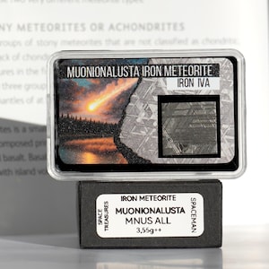 Muonionalusta Iron Meteorite Slice – Authentic 4.5 Billion-Year-Old Space Rock with Certificate & Widmanstätten Pattern, meteorite for sale