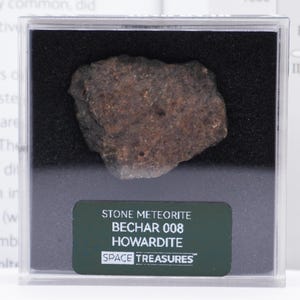 Howardite Bechar 008 meteorite from Algeria. Certified rare stone from asteroid Vesta. A unique, authentic gift for  & science lovers.