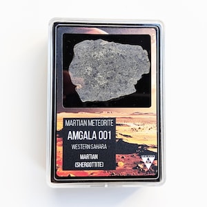 Amgala 001 Mars Meteorite, Verified Martian Rock, RareMeteorite, SpaceRock, Unmatched Beauty, Touch the Red Planet First!