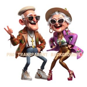 10 Old Couples Having More Fun PNG Clipart Images, Transparent