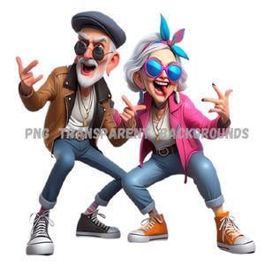 10 Old Couples Having More Fun PNG Clipart Images, Transparent