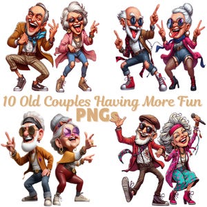 10 Old Couples Having More Fun PNG Clipart Images, Transparent