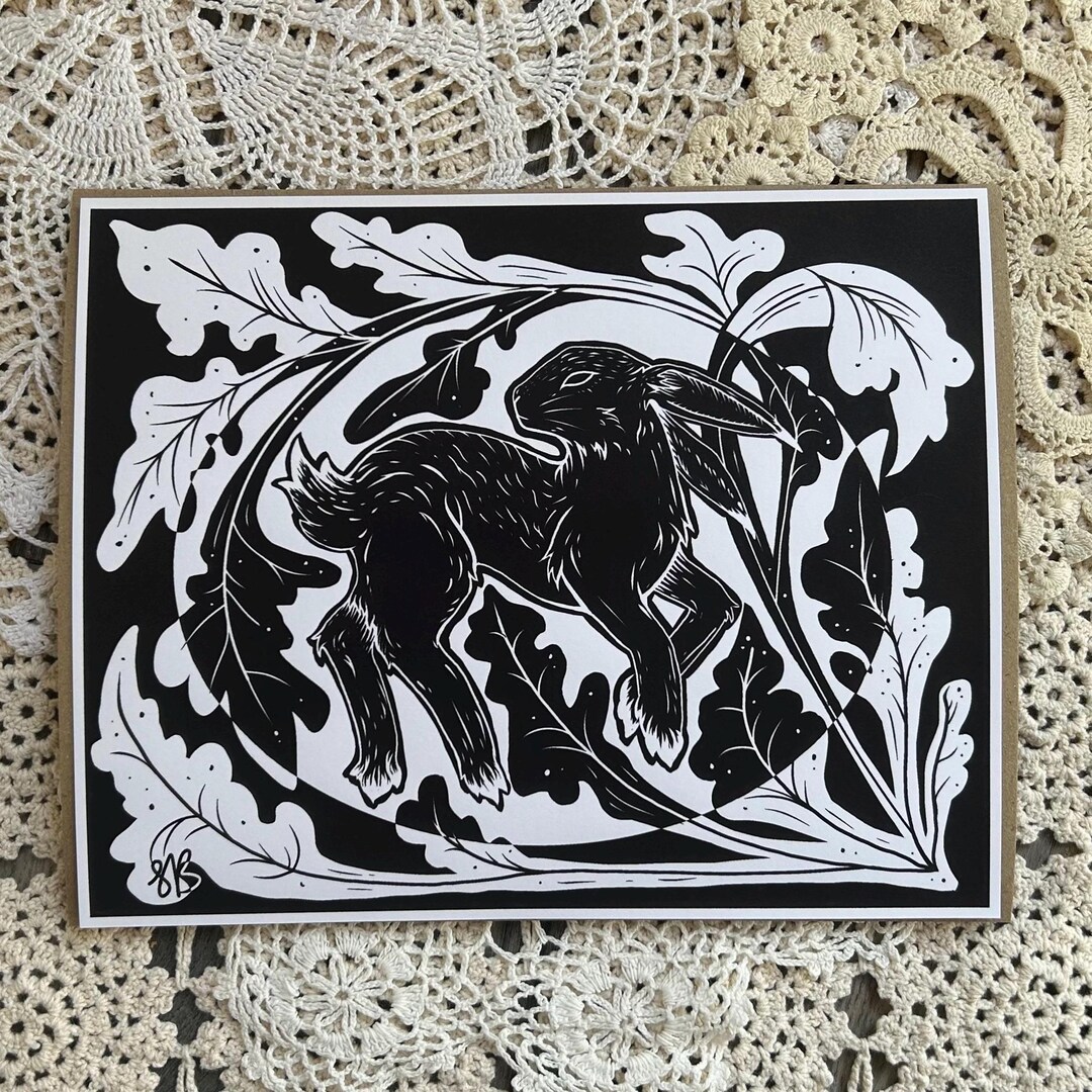 Bunny Rabbit Original Gothic Art Print 8x10 Inches - Etsy