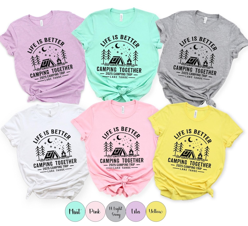 Custom Family Camping Shirts: Personalized Mountain Vacation Matching Tees image 8