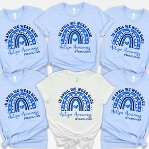 Autism Awareness Shirt, In April We Wear Blue, Custom Team Shirts image 1