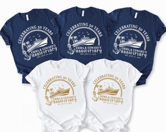 Personalized Anniversary Cruise Shirts: Matching Family Vacation Tees