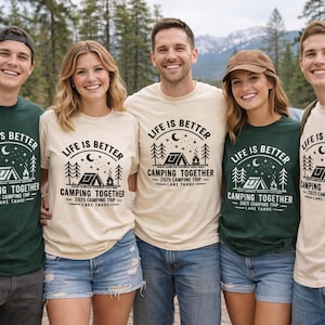 Custom Family Camping Shirts: Personalized Mountain Vacation Matching Tees image 1