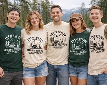 Custom Family Camping Shirts: Personalized Mountain Vacation Matching Tees