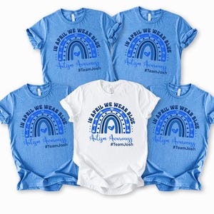 Autism Awareness Shirt, In April We Wear Blue, Custom Team Shirts image 5
