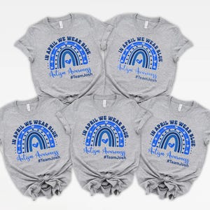 Autism Awareness Shirt, In April We Wear Blue, Custom Team Shirts image 4