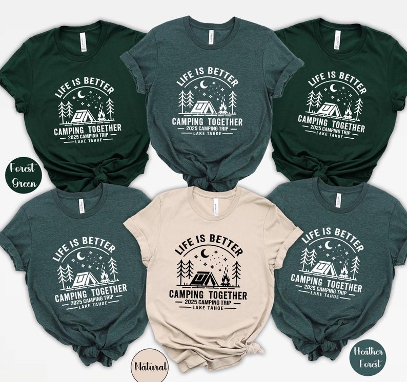 Custom Family Camping Shirts: Personalized Mountain Vacation Matching Tees image 5