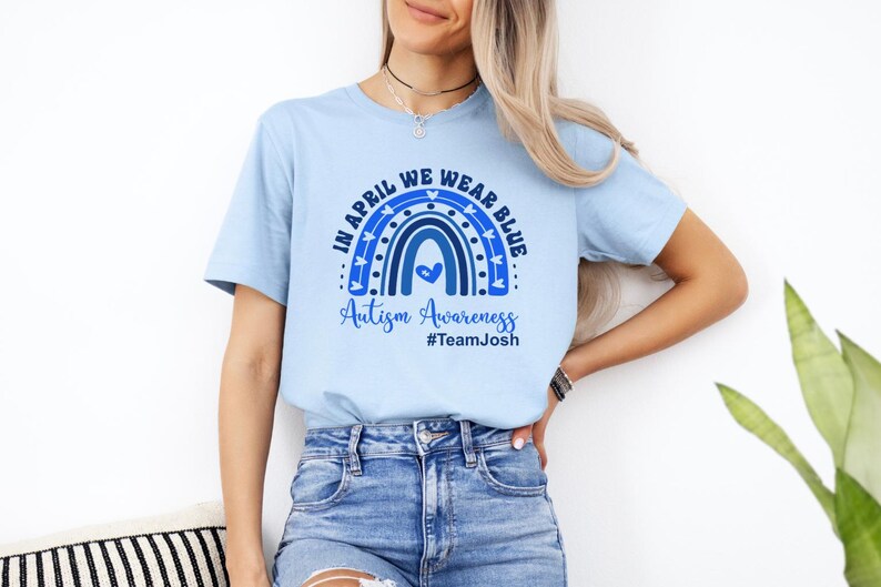 Autism Awareness Shirt, In April We Wear Blue, Custom Team Shirts image 7