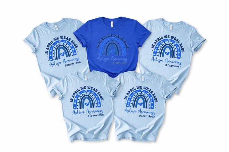 Autism Awareness Shirt, In April We Wear Blue, Custom Team Shirts image 10