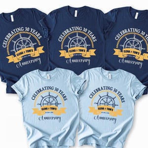 Anniversary Cruise Couples Shirt Wheel Personalized Matching Group Shirts, Custom Anniversary Cruise Shirts, cute graphic tees for Family