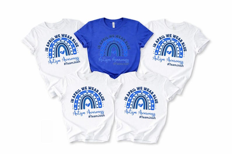 Autism Awareness Shirt, In April We Wear Blue, Custom Team Shirts image 9