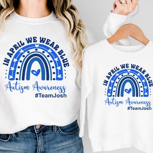 Autism Awareness Shirt, In April We Wear Blue, Custom Team Shirts image 8