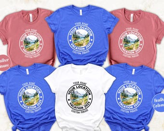 Personalized Family Vacation Shirts: Custom Mountain Lake Trip Tees
