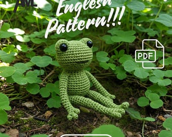 Crochet Pattern for Amigurumi Frog, Small Plush Frog DIY Tutorial, Handmade Crochet Toy Pattern, Beginner Crochet Frog PDF