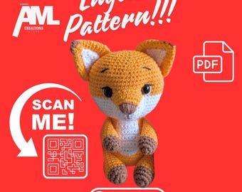 Entzückender Fuchs Amigurumi Häkelanleitung PDF mit Schritt-für-Schritt Video-Anleitung für Anfänger und sofortiger digitaler Download in Englisch