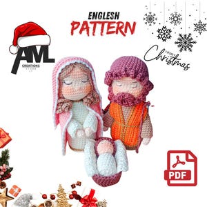 Puede incluir: Patrón de crochet para un nacimiento que incluye a María, José y el niño Jesús. El patrón está en inglés e incluye una descarga PDF. El patrón es para un nacimiento de crochet.