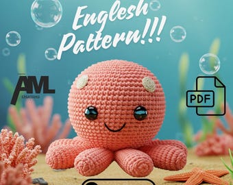 Amigurumi Octopus Crochet Pattern, Cute Plush Octopus PDF Tutorial, DIY Sea Animal Toy, Beginner Crochet Ocean Creature