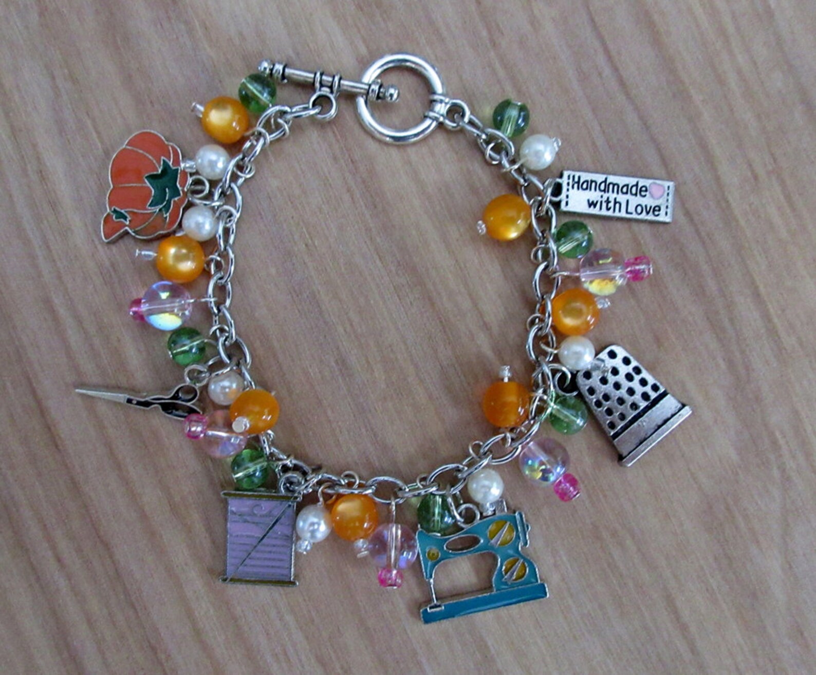 Sewing Charm Bracelet Vintage Style Sewing Bracelet Crafting Charm