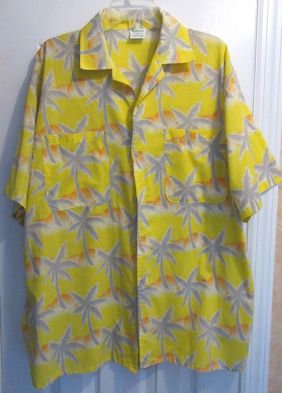 Men's Tropicana XL Shirt  1980's  Palm Trees And O