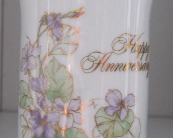 Vintage Happy Anniversary Vase Import Japan Napco Vintage Vase