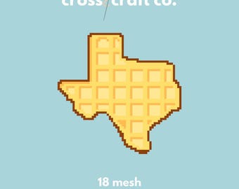Gofre de Texas - Lienzo de punto de cruz pintado a mano de Texas