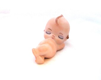 charming 4 porcelain cupie, inspired by rosie O'Neil, sleeping baby cast from a vintage mold