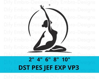 Yoga Pose Embroidery Design, Elegant Woman Meditation Silhouette Machine Embroidery Pattern, Zen Balance Hoop, Spiritual Mindfulness Digital