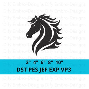 Horse Head Embroidery Design - Tribal Style Horse Machine Embroidery File - Wild Animal Embroidery Pattern - Horse Lover Gift Idea