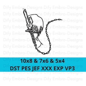 Fichiers de broderie anime pour broderie machine - conception numérique, parfait pour les fans d&#39;anime, téléchargement immédiat Dst Pes Jef Vp3