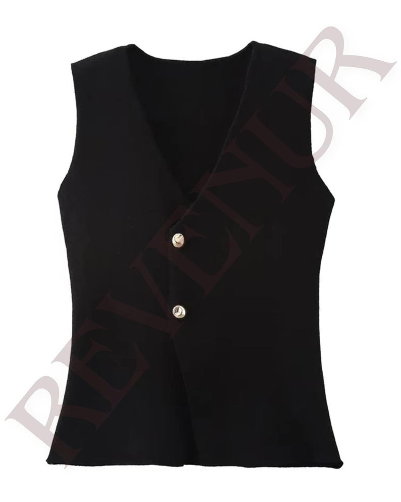 Striped Knit Vest with Side Buttons - Modern Layering Essential