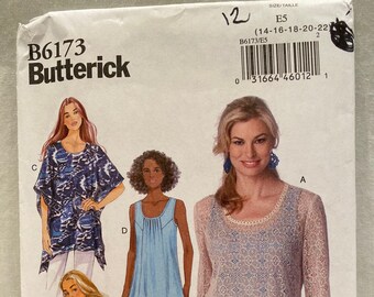 UNCUT   Butterick B6173  Size: 14-22     Misses Tunic and Top