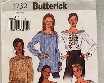 UNCUT   Butterick 3732   Size: L, XL      Misses/Misses Petite Top - 5 Views