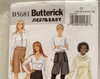 UNCUT  Butterick B5681   Size 10 to 18    Misses Culottes - 4 Options - Very Easy