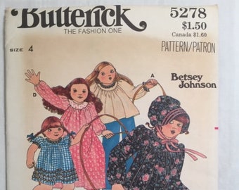 UNCUT  Butterick 5278  Size 4   Childrens Dresses, top and bonnet.  Betsey Johnson