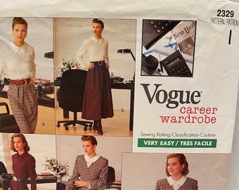 UNCUT   Vogue 2329   Size: 6-8-10    Misses Petite Jacket, Blouse, Skirt and Pants-Very Easy