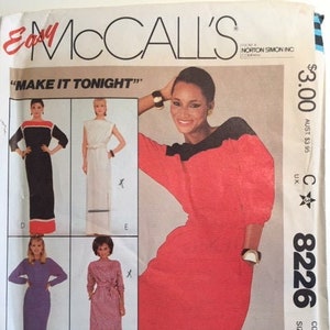 UNCUT   McCalls 8226   Size: 10-12-14   Misses Dress and Sash