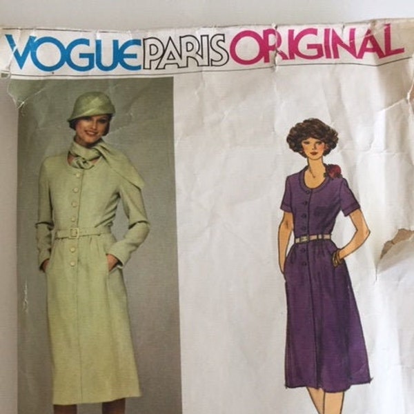 UNCUT   Vogue 1392    Size: 14    Misses Dress    Paris Original - Pierre Balmain